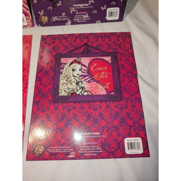 NEW! Lot of 4 ~ 2014 Mattel EVER AFTER HIGH 2 Pocket School Portfolio Folders - Picture 7 of 11